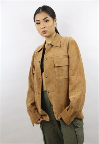 VINTAGE 90'S BROWN SOFT SUEDE JACKET