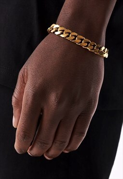 Women's 12mm Curb Bracelet Chain - Gold