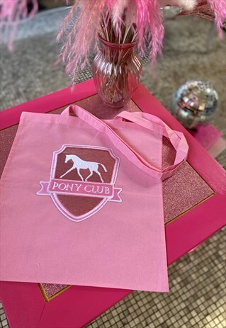 PONY CLUB SEQUIN MOTIF PINK TOTE BAG IN PINK