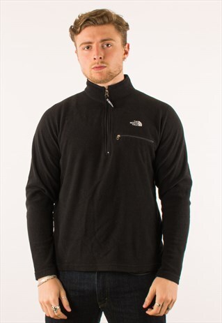 VINTAGE BLACK NORTH FACE QUARTER ZIP FLEECE