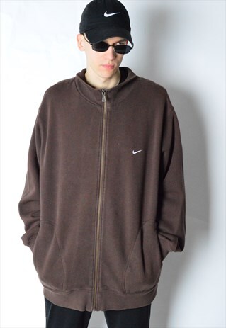 VINTAGE 90S FADED BROWN NIKE TRACK JACKET