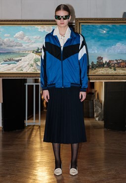Vintage 90s blue/black/white track jacket