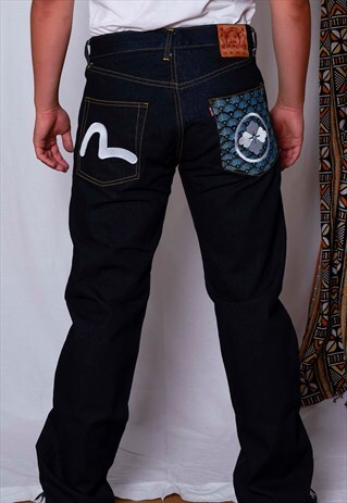 VINTAGE 00S Y2K EVISU DENIM JEANS TROUSERS
