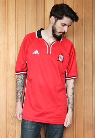 VINTAGE 1990S RED ADIDAS FOOTBALL SHIRT