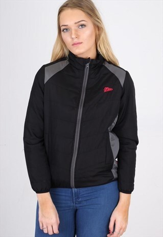 VINTAGE BLACK FILA SOFT QUILTED JACKET