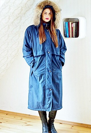 VINTAGE NAVY LONG PARKA