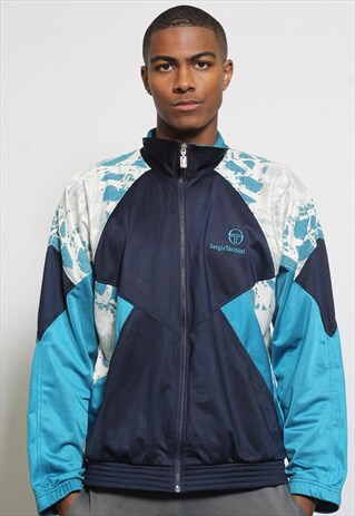 VINTAGE SERGIO TACCHINI LOGO TRACK JACKET BLUE