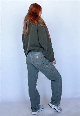 Vintage Carhartt Carpenter Pants Women's Khaki Green