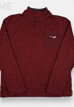 Vintage Woolrich burgundy 1/4 button fleece jumper size M