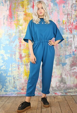 TEAL TEXTURED JUMP SUIT