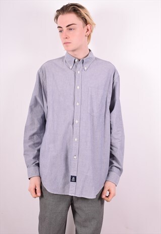 GAP MENS VINTAGE SHIRT MEDIUM BLUE 90S