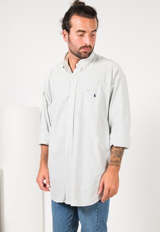 VINTAGE 80'S POLO RALPH LAUREN COTTON SHIRT / S4261
