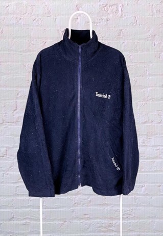 VINTAGE TIMBERLAND FLEECE JACKET NAVY BLUE XL