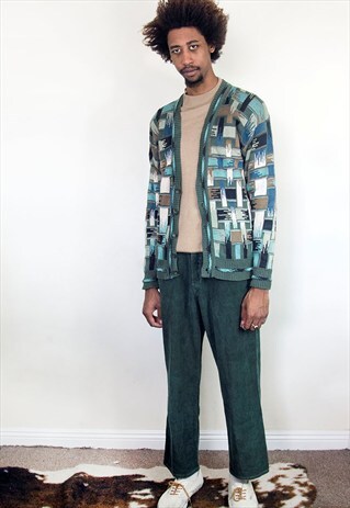 90S MINIMALIST LUXURY GRANDPA TEXTURED CARDIGAN MEDIUM