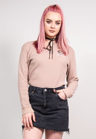 90'S VINTAGE HARLEY DAVIDSON BEIGE BUTTON LONG SLEEVE TOP