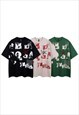 HIP-HOP T-SHIRT RAPPER PRINT TEE GRUNGE GRAFFITI TOP GREEN