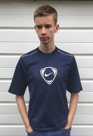 MENS VINTAGE TEAM NIKE TOP BLUE SHORT SLEEVE JERSEY TSHIRT