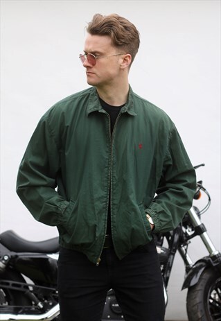 RALPH LAUREN USA CASTLETON GREEN VINTAGE HARRINGTON JACKET