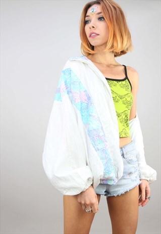 VINTAGE 80S 90S OVERSIZED FESTIVAL SHELL WINDBREAKER JACKET