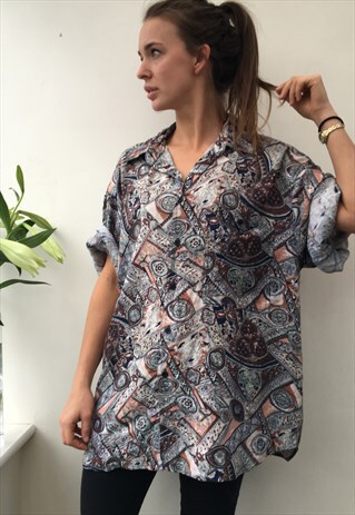 CRAZY PATTERN OVERSIZED RETRO VINTAGE UNISEX FESTIVAL SHIRT