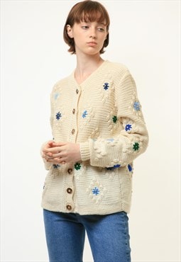 Embroidered Knitwear Buttons Up Jumper Sweater 4206