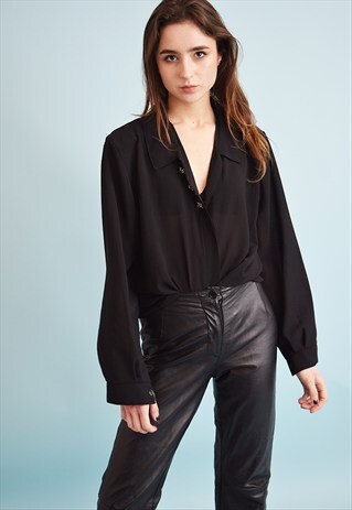 80'S RETRO SHEER GRUNGE OVERSIZED SHIRT BLOUSE TOP