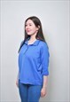 VINTAGE KNITTED BLOUSE, 80S RETRO KNIT SHIRT