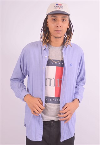 VINTAGE POLO RALPH LAUREN SHIRT BLUE
