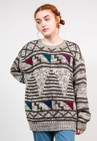 VINTAGE 90'S GRUNGE KNIT OVERSIZE JUMPER