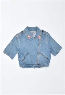 Vintage 90's Short Sleeve Denim Jacket Blue