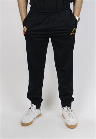 VINTAGE KAPPA 90'S BLACK TRACKSUIT BOTTOMS