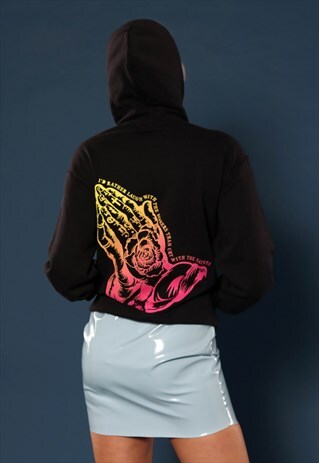 LAUGH WITH THE SINNERS BLACK HOODIE