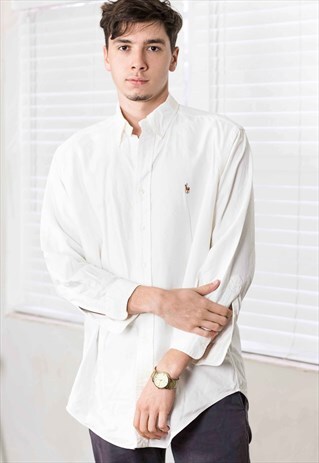 VINTAGE RALPH LAUREN SHIRT LOGO 90S L 12.2