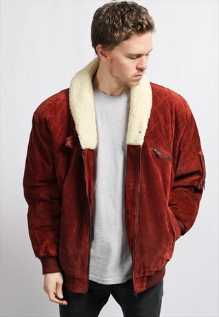 VINTAGE SUEDE SHERPA JACKET
