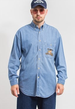 The Flintstones denim shirt Vintage long sleeve M/L