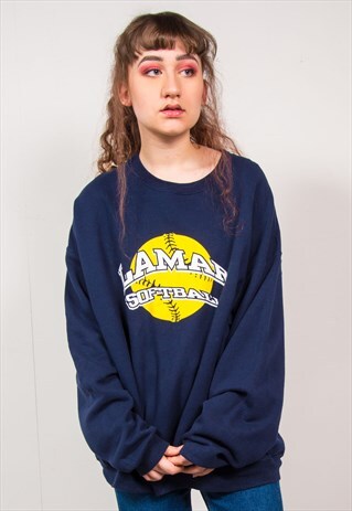 VINTAGE BLUE SOFTBALL USA SWEATSHIRT