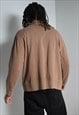 VINTAGE HUGO BOSS KNITTED JACKET BROWN