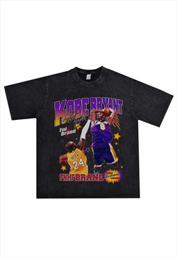 Black Washed Kobe Mamba Retro fans T shirt tee 