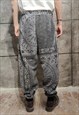 PAISLEY FLEECE JOGGERS HANDMADE FLUFF BANDANA OVERALLS GREY