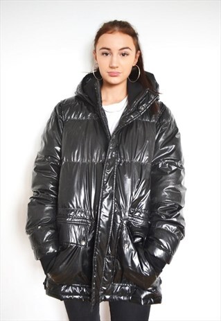 RARE VINTAGE PRADA PVC PUFFER PUFA HOODED COAT