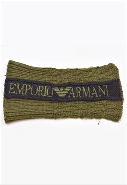 Vintage 90's Armani Beanie Hat Khaki