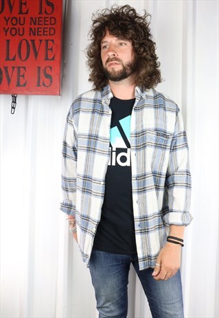 VINTAGE CHECK FLANNEL OVERSIZED GRUNGE INDI SHIRT