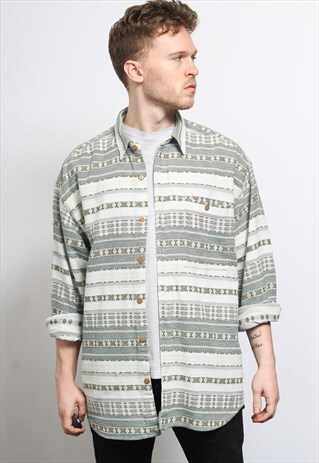 VINTAGE AZTEC PATTERNED SHIRT