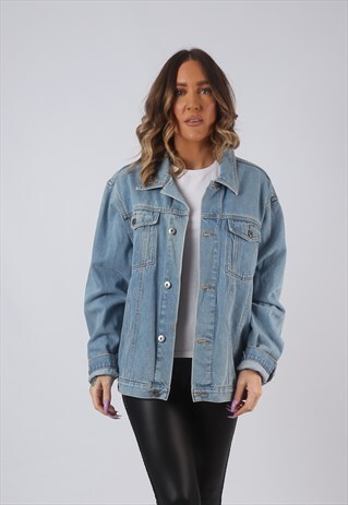 DENIM JACKET OVERSIZED FITTED VINTAGE UK 18 (CW3W)