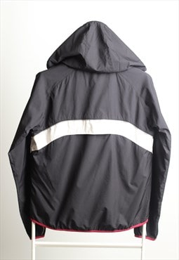 Vintage Reebok Sportswear Shell Hooded Jacket Logo Black 