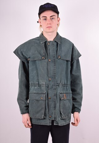 MENS VINTAGE JACKET LARGE GREEN 90S