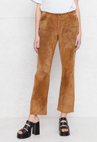 VINTAGE BROWN SUEDE TROUSERS BOTTOMS