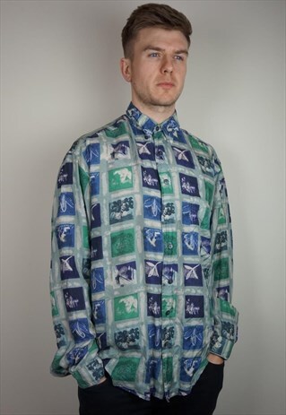 PURE SILK PATTERNED SHIRT