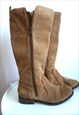 VINTAGE BROWN SUEDE LEATHER COWBOY WESTERN BOOTS SHOES