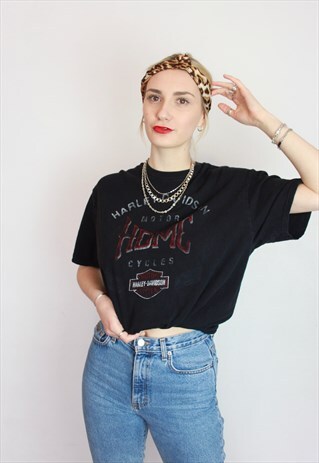 VINTAGE 90S HARLEY-DAVIDSON RARE BLACK OVERSIZED T-SHIRT